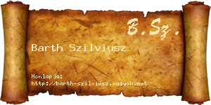 Barth Szilviusz névjegykártya
